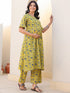 Lime Pure Cotton Floral Printed A-line Maternity Co-ord Set